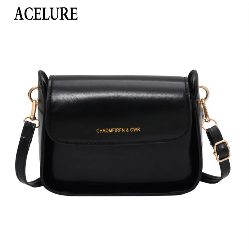 

ACELURE Small Black PU Leather Messenger Bags for Women Mini Shopping Purse Bags Ladies Party Vacation Shoulder Crossbody Bags