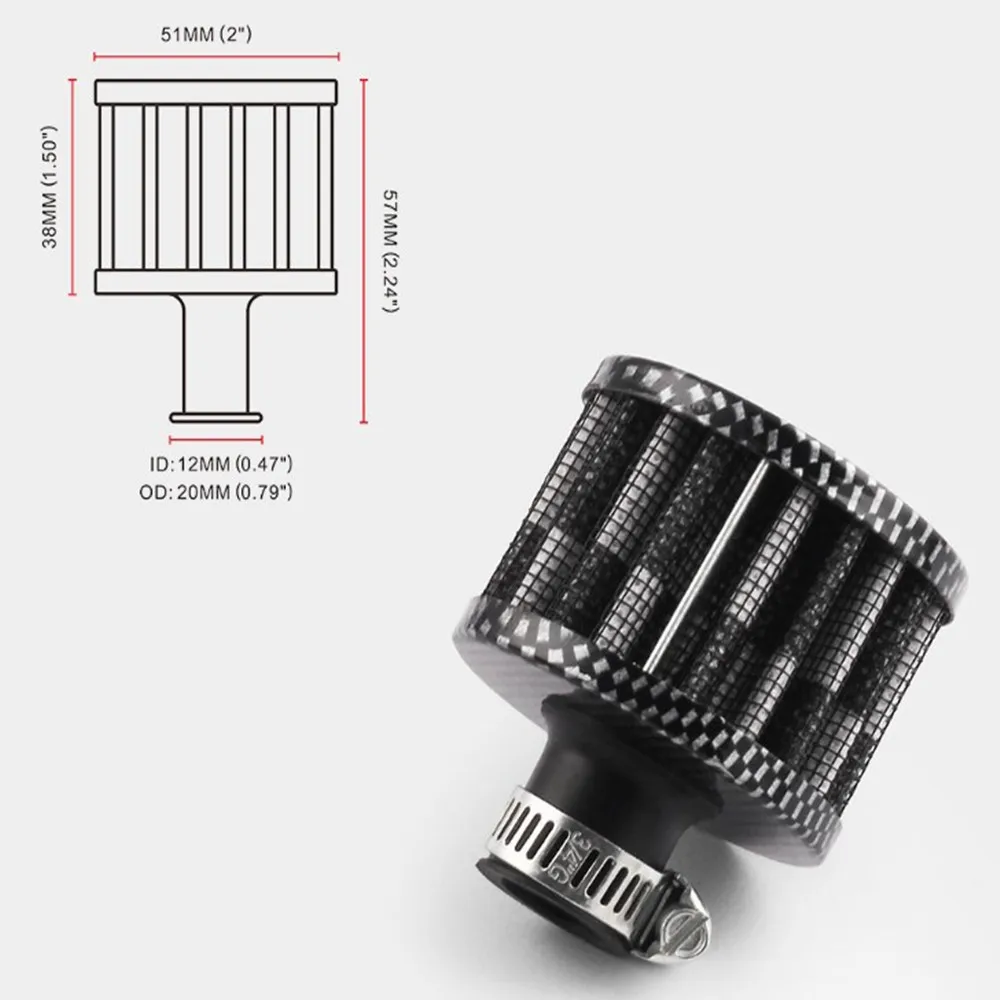 Воздушные фильтры 12 мм Автомобильный конусный воздушный воздухозаборный фильтр