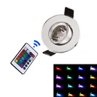 Встраиваемая светодиодная круглая лампа RGB направленного света с дистанционным управлением, точесветильник светсветильник льник для бара, гостиной, 110 В, 220 В переменного тока, 3 Вт