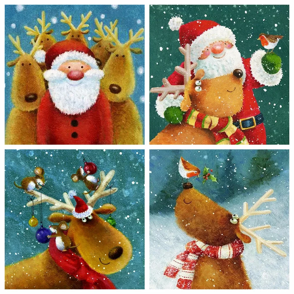 AMY-полная Алмазная вышивка мозаика Санта Клаус алмазная живопись наборы для