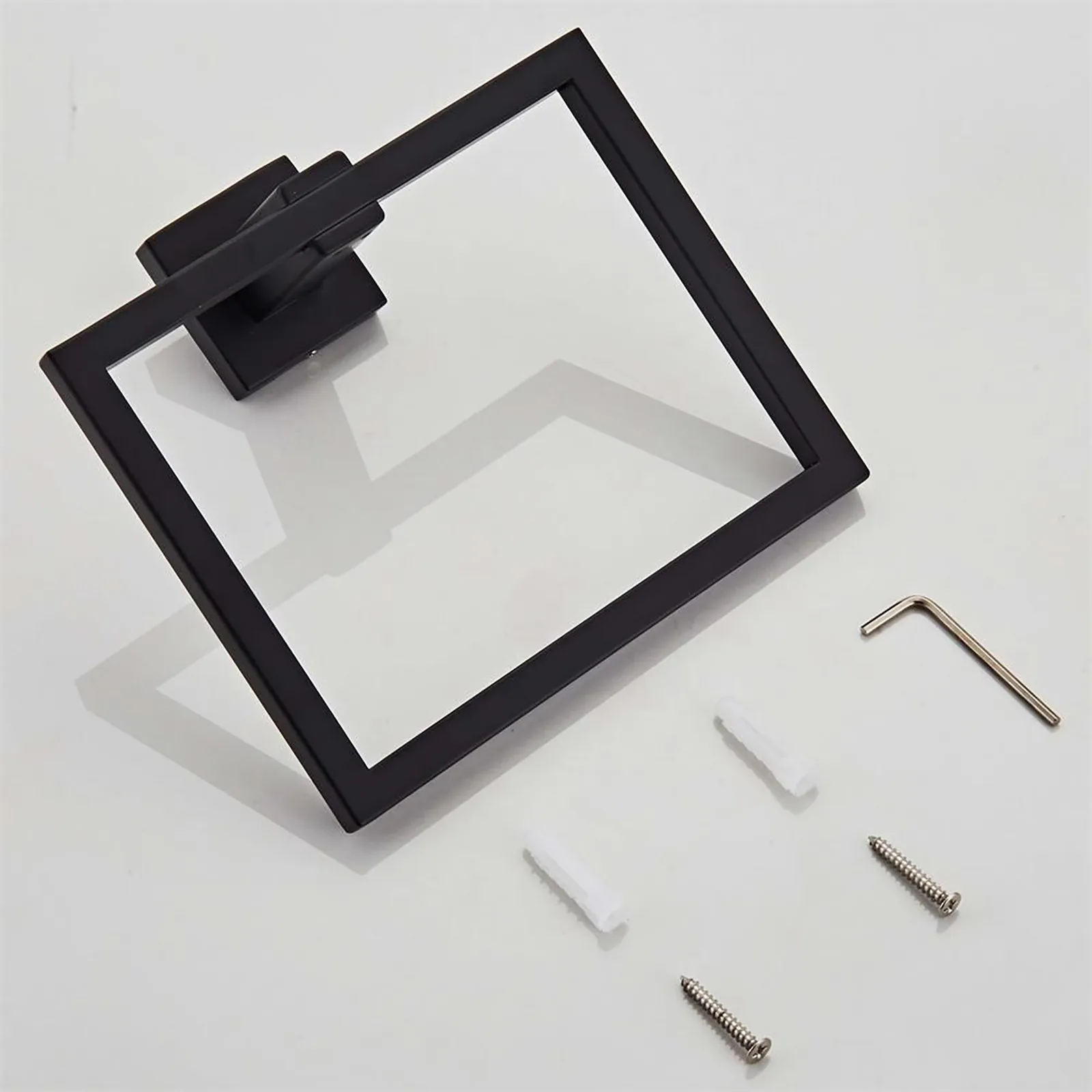 

Bathroom Hand Towel Holder Square Towel Bar Towel Ring Hanger Wall Mount Toilet Paper Holder,Hand Towel Holder,Square Hook