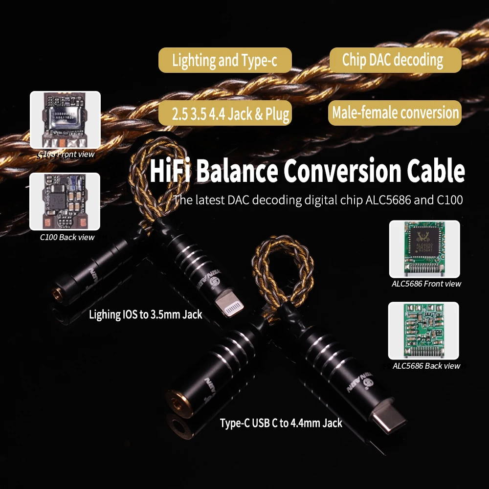 Hi Fi DAC усилитель для наушников с разъемом USB Type C на 3 5 мм|Аксессуары наушников| |