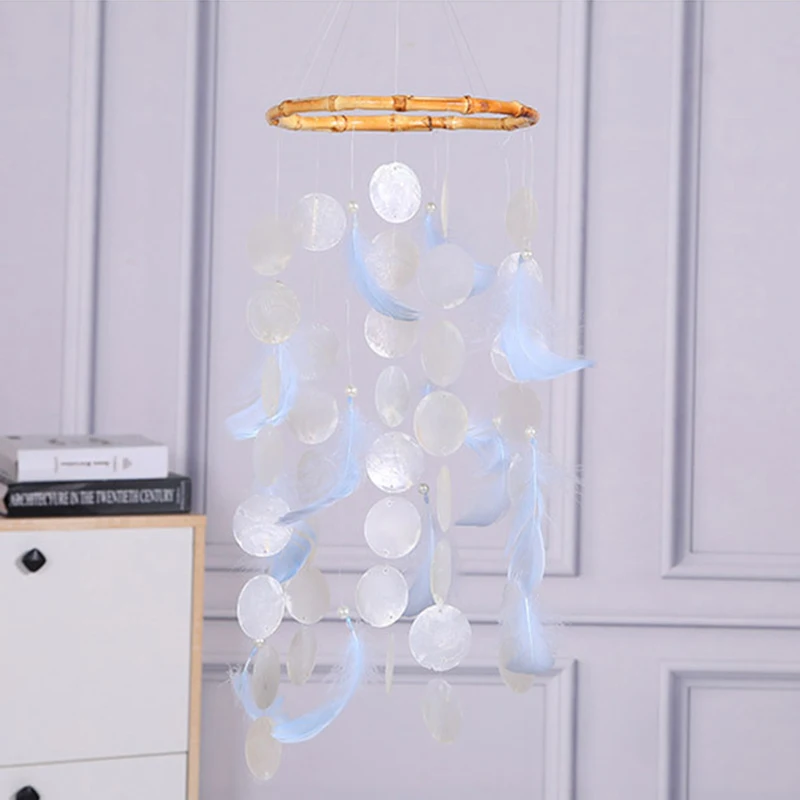 Колокольчики с ракушками и перьями натуральные расслабляющие успокаивающие