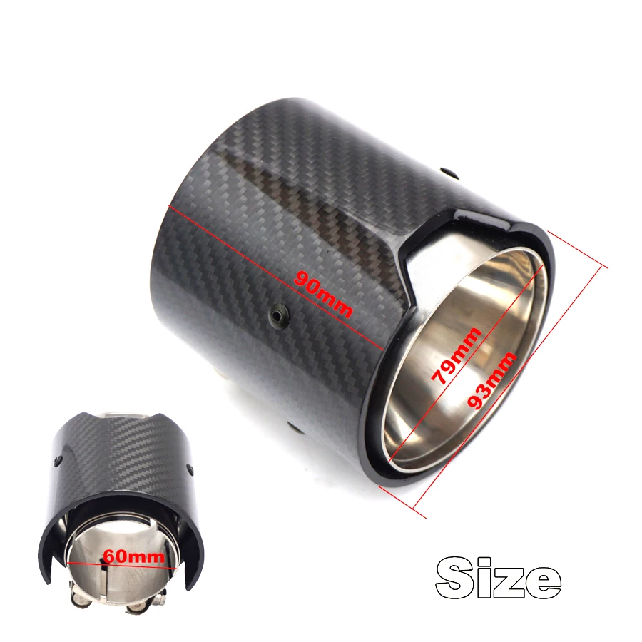 

60MM Air inlet OD 93MM OUT Glossy Carbon Fiber Exhaust tip for BMW M Performance exhaust pipe 1 Piece