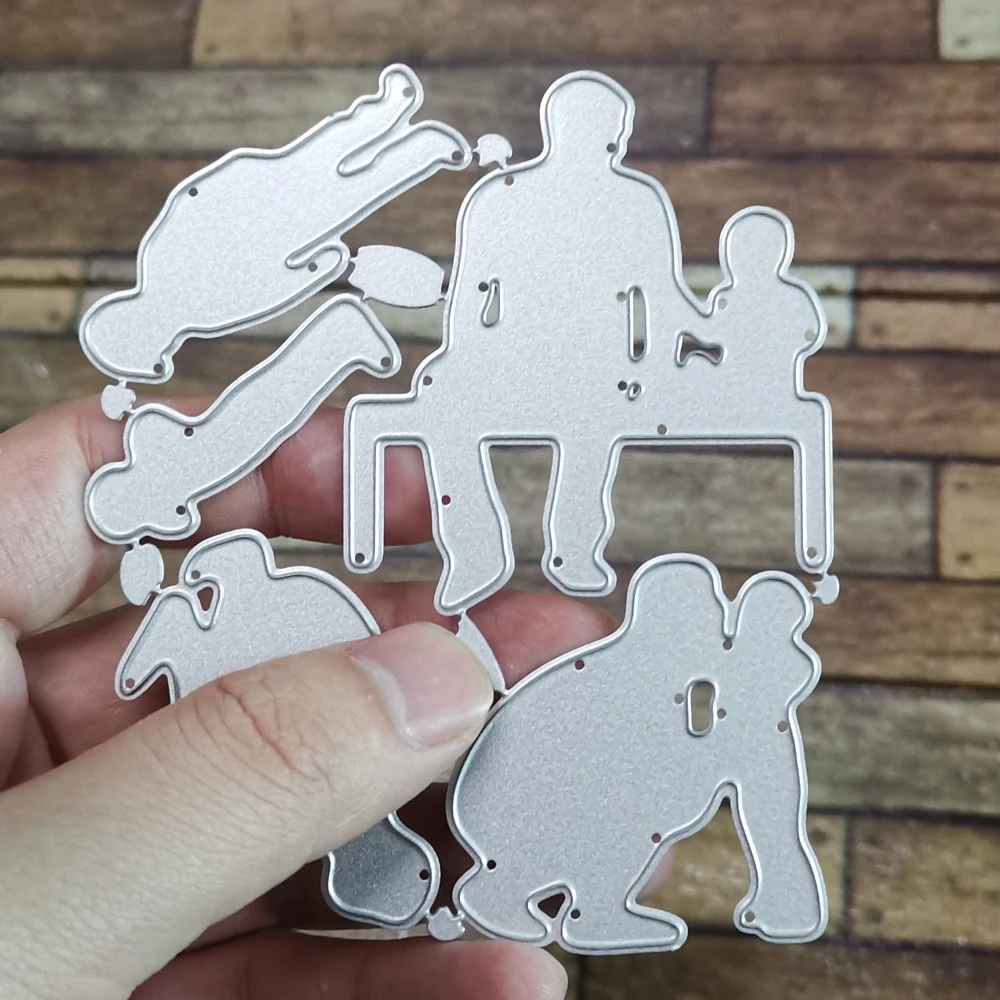 Hemere три пары металлических вырубных штампов для Отца и Сына скрапбукинг