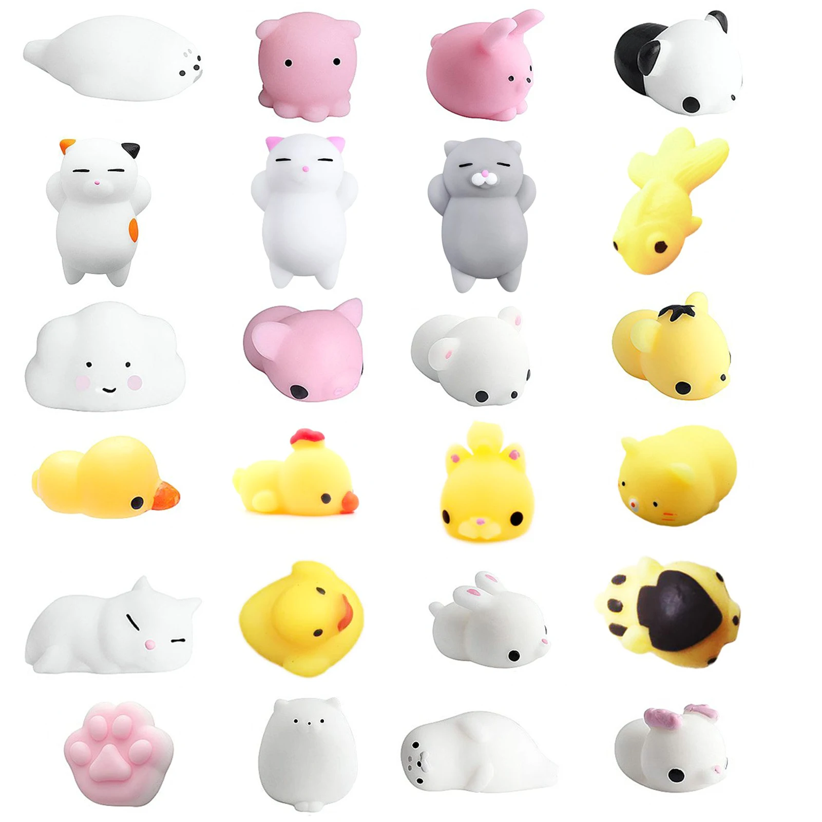 

24 Pieces Squeeze Toys Cute Squishy Toy Cute Animal Antistress Ball Abreact Squeeze Mochi Rising Toys Animal Squeeze Toy