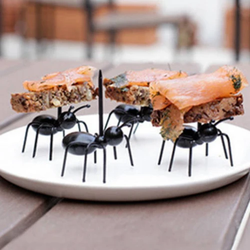 

12 PCS Ants Food Fruit Picks decoration Ant Shape Forks Snack Cake Dessert Tableware for Home Kitchen Party Dinner Fruit Pick