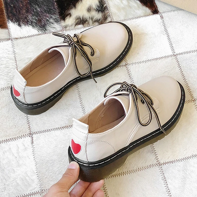 

Natascha Woman Flats Oxford Shoes Ladies Brand Sneakers Women Lace-up Flats Thick Bottomed Platform Loafers Round Toe Casual PU