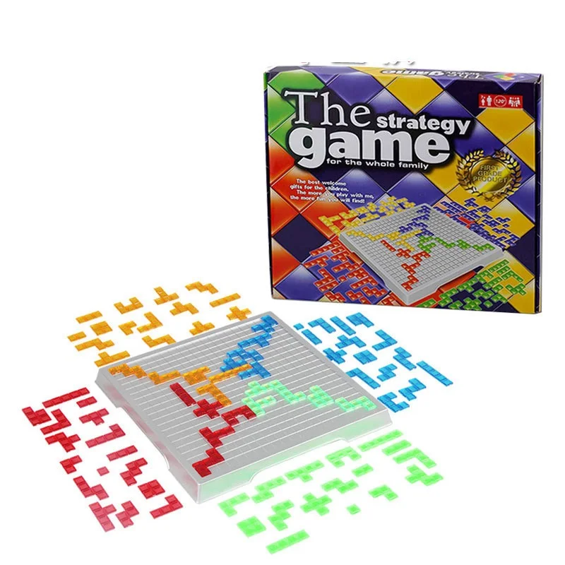 Игра чередовая Blokus, тетрис, семейная настольная игра с 2 и 4 игроками, пазл, конкурентоспособная настольная игра, интерактивная игрушка для р...