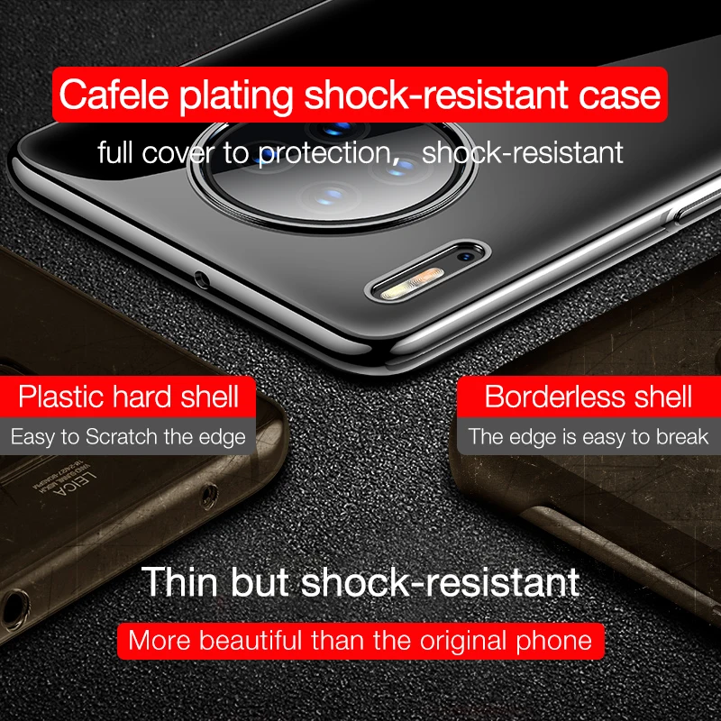 Cafele Прозрачный чехол для Huawei Mate 20 30 X Pro прозрачный мягкий из ТПУ mate Роскошный с