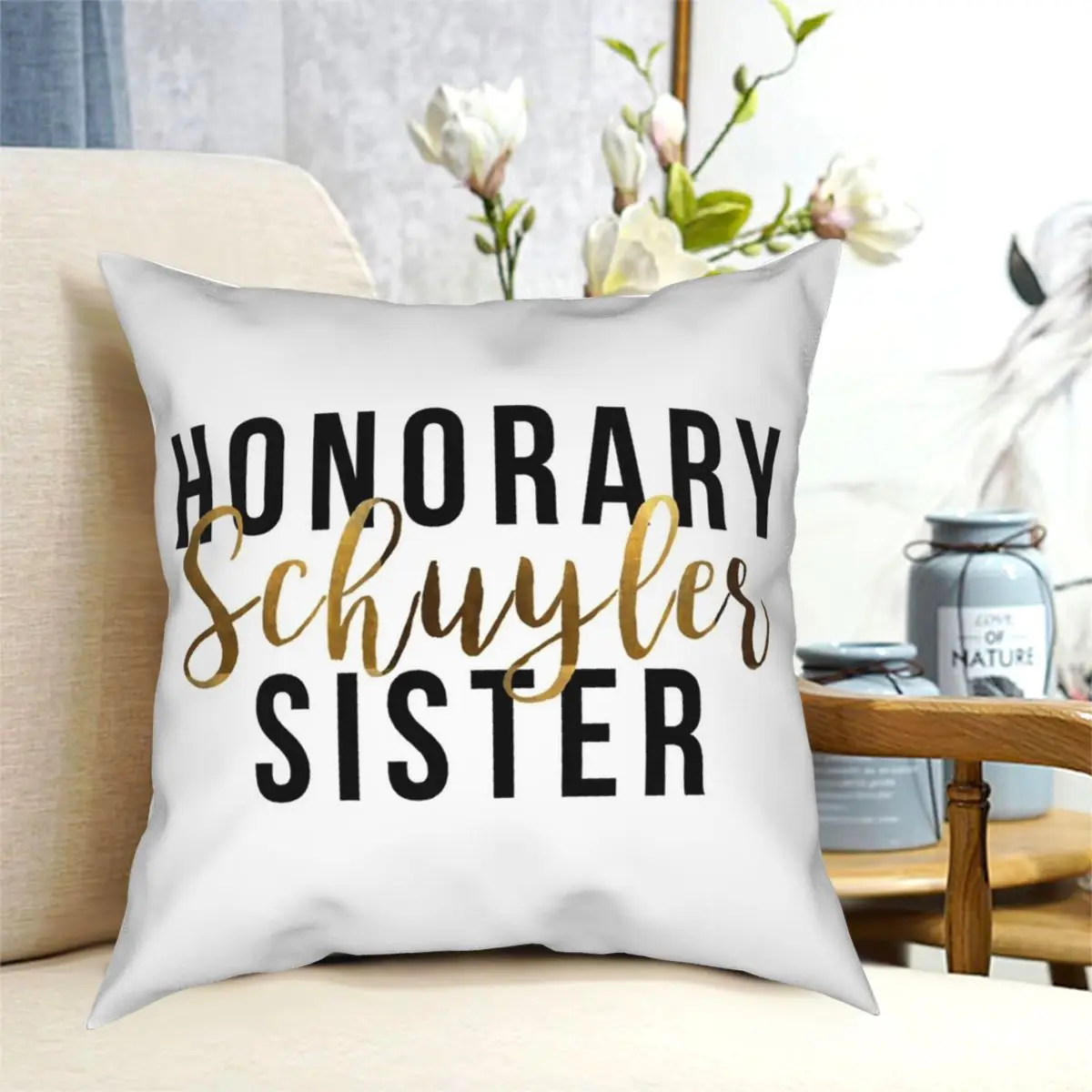 

Honorary Schuyler Sister Square Pillowcase Polyester Creative Decor Pillow Case Home Cushion Case 45*45cm
