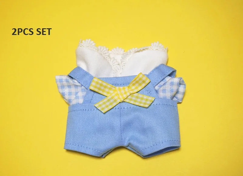 

[MYKPOP]KPOP Doll's Clothes and Accessories:Thirt + Overall 2pcs Set for 20cm Dolls SA19111201