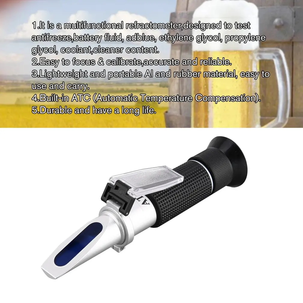 

Handheld Refractometer Brix 0~32% Wort SG 1.000~1.130sg Concentration Optical Beer Content Meter Mini ATC Measuring Tester