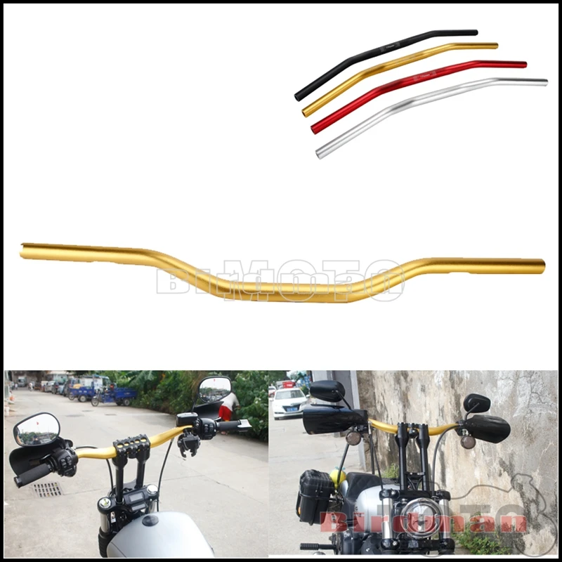 

Универсальный мотоциклетный золотой алюминиевый руль 1 дюйм, рукоятка для Кафе Racer 812 мм для Harley Dyna / Street bob / Softail / Sportster
