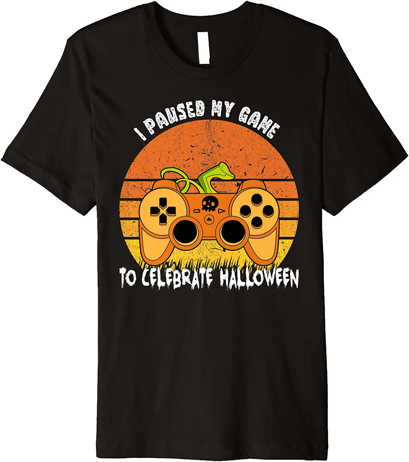 

Retro Vintage I Paused My Game To Celebrate Halloween Boys Premium T-Shirt