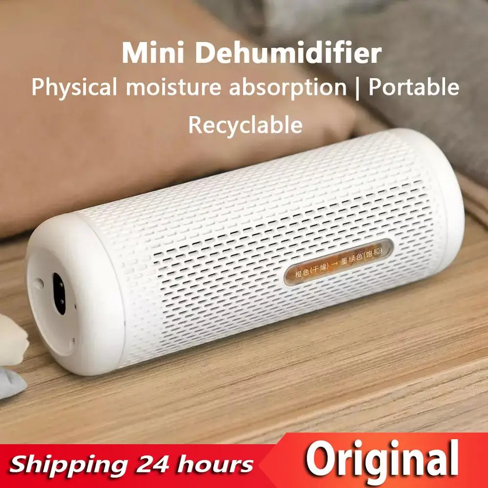 

Deerma Mini Dehumidifier DEM-CS10M Portable Air Dryer Clothes Dry For Home Wardrobe Absorbe Physical Moisture Absorption