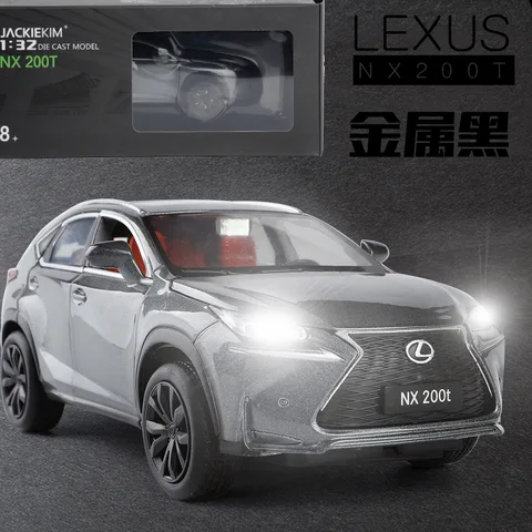 1:32 Подлинная авторизация Lexus Nx200t игрушечный автомобиль сплав Серебряная модель автомобиля Вытяните назад звуковой светильник украшение автомобиля игрушка для мальчиков HC0026