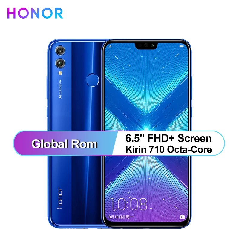 Huawei Honor 8X мобильный телефон Google store 6 5 дюймовый экран 20MP две камеры 3750 мАч батарея