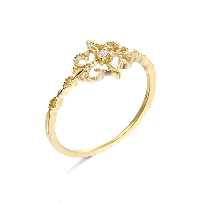 

Кольцо обручальное женское из настоящего золота 9 к с бриллиантами