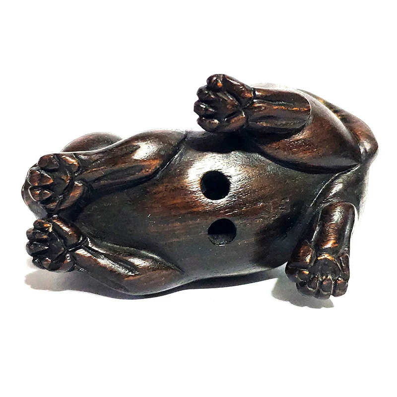 

Y6915 - Collectible 20 Years Old 2" Hand Carved Japanese Ebony Ironwood Netsuke - Cat