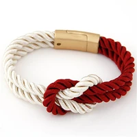 new european fashion trendy all match braided rope magnet buckle bracelet high quality for women girls