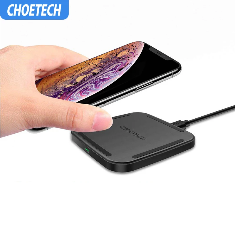 CHOETECH Беспроводное зарядное устройство для iPhone 11 X iPhone 8 Plus 10 Вт быстрое зарядное устройство для samsung Galaxy S9+ S9 S8+ Note 8 S7 S6 Edge+ pad