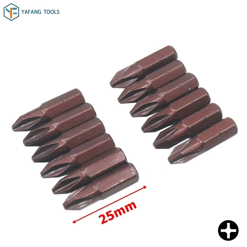 

12 шт./компл. S2 сталь 25 мм Нескользящая Магнитная крестовая отвертка бит 1/4 "шестигранный хвостовик сверла для воздушного и электрического пр...