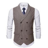 spring autumn new european and american fashion trend popular mens leisure green fruit collar striped double breasted waistcoat