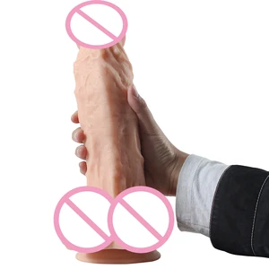 Большой фаллоимитатор женский с присоской водонепроницаемый 32,5*7 см