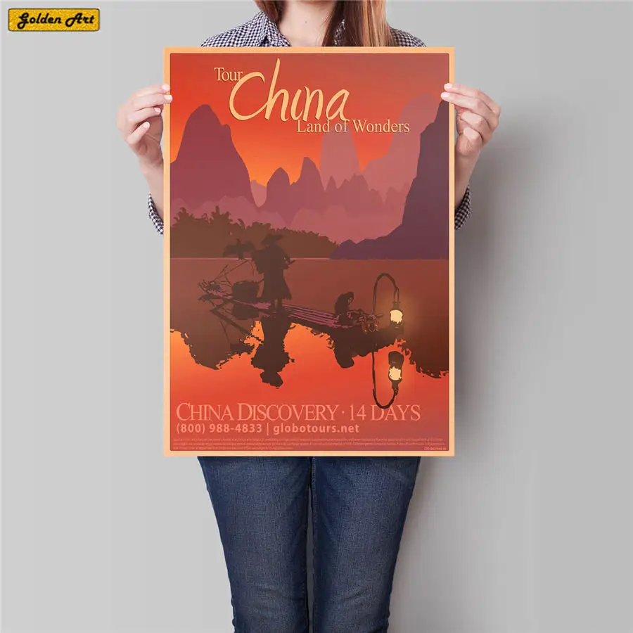 Городской дорожный постер ручная роспись туристические достопримечательности