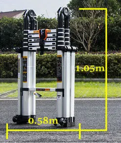 

2.5m household multifunctional portable extension aluminum alloy telescopic ladder, anti-rolling, thick seamless aluminum tube