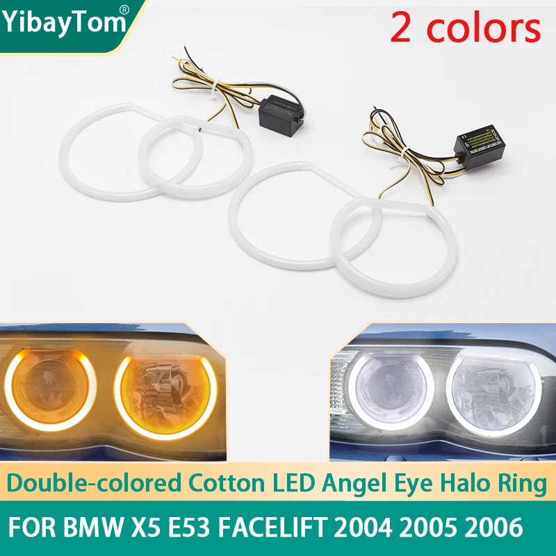 

High Quality Bright SMD Cotton Light Switchback LED Angel Eye Halo Ring DRL Kit For BMW X5 E53 Facelift 2004-2006 Accessories