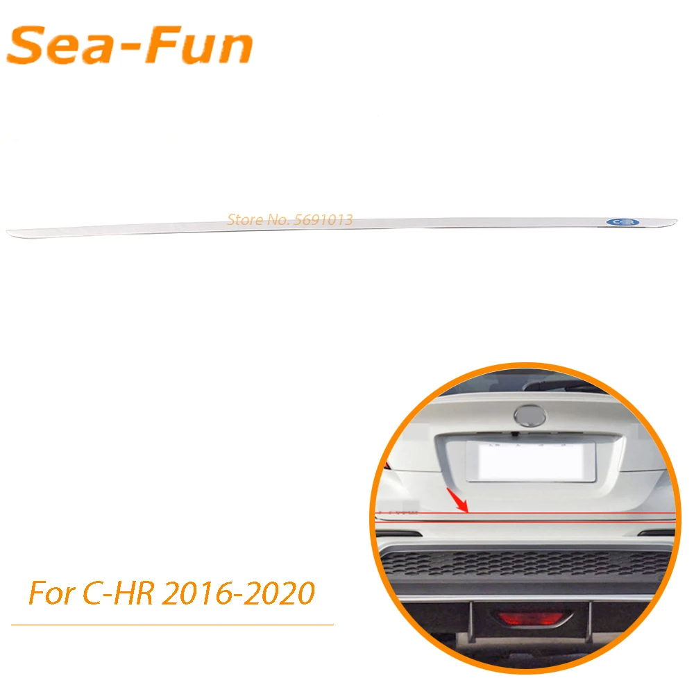 

For Toyota C-HR CHR C HR 2016-2020 Car Rear Trunk Tailgate Back Door Tail Gate Strip Cover Sticker Stainless Steel Accessories