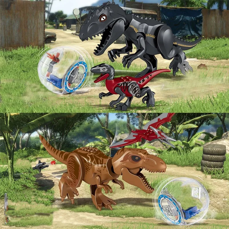 

2021 New 179pcs Jurassic Dinosaur World Building Blocks Series Velociraptor T-rex Triceratops Assembles Figure Bricks Toys Gifts