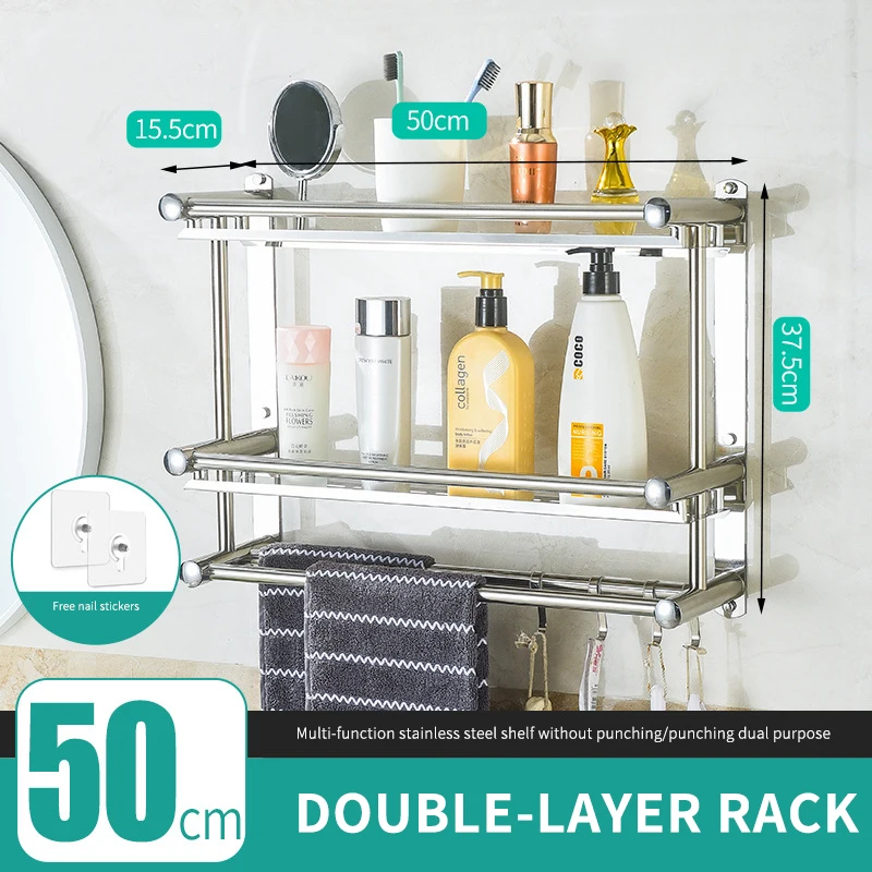 

Туалетная бумага стойку Бесплатная перфорация двойной-Слои Ванная комната Полотенца стойки толстые Нержавеющая сталь кулон