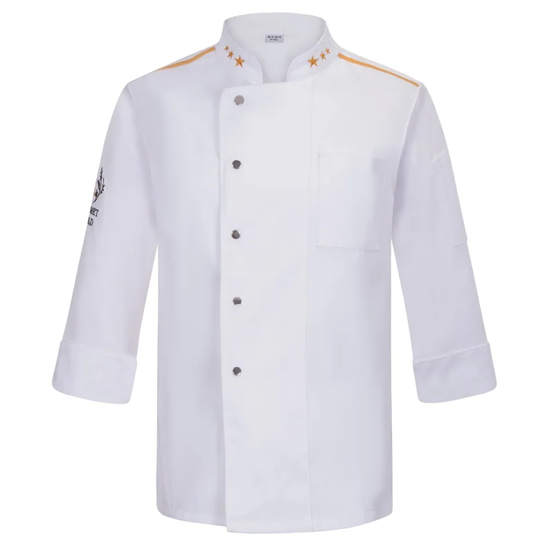 

Chef Jacket Wholesale Head Chef Uniform Restaurant Hotel Kitchen Cooking Clothes Catering Foodservice Chef Shirt Apron HatBakery