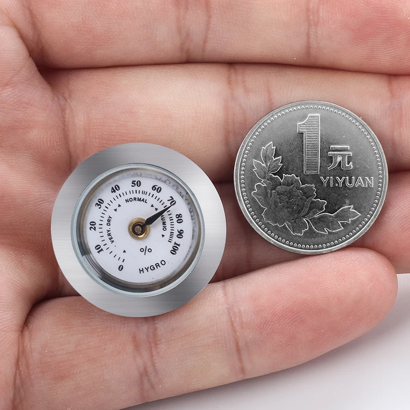 Новинка 1 шт. металлический мини гигрометр 28 мм круглый чехол для сигар Humidor
