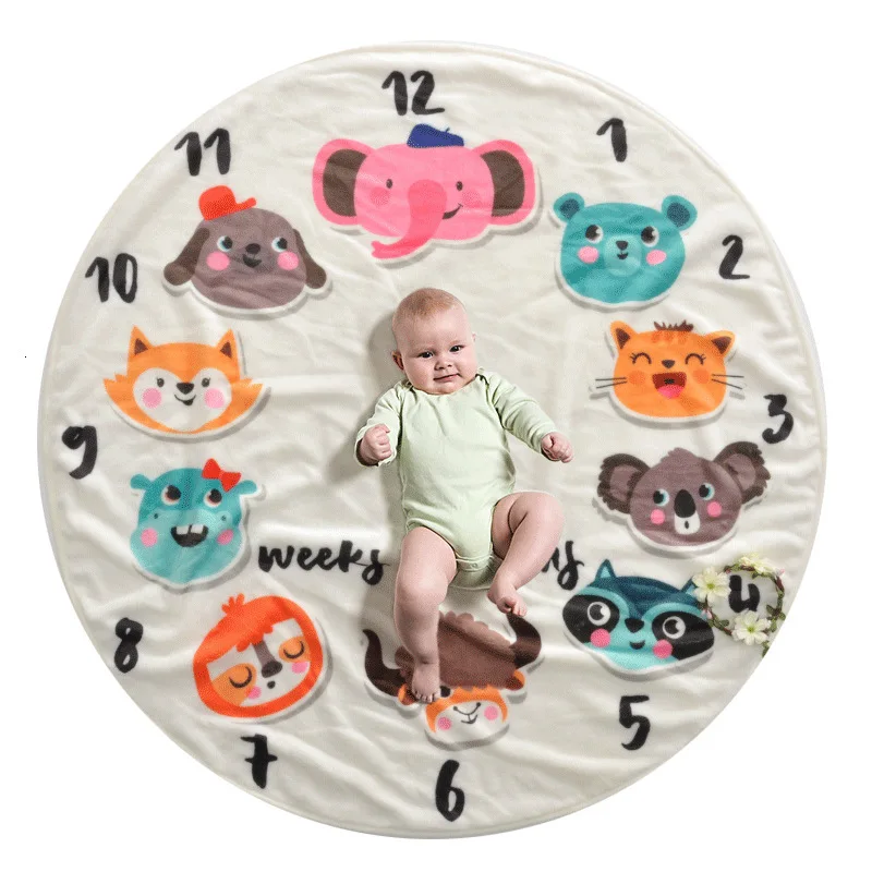 Тема часов Флисовое одеяло детские реквизит для фотосессии маленькая девочка