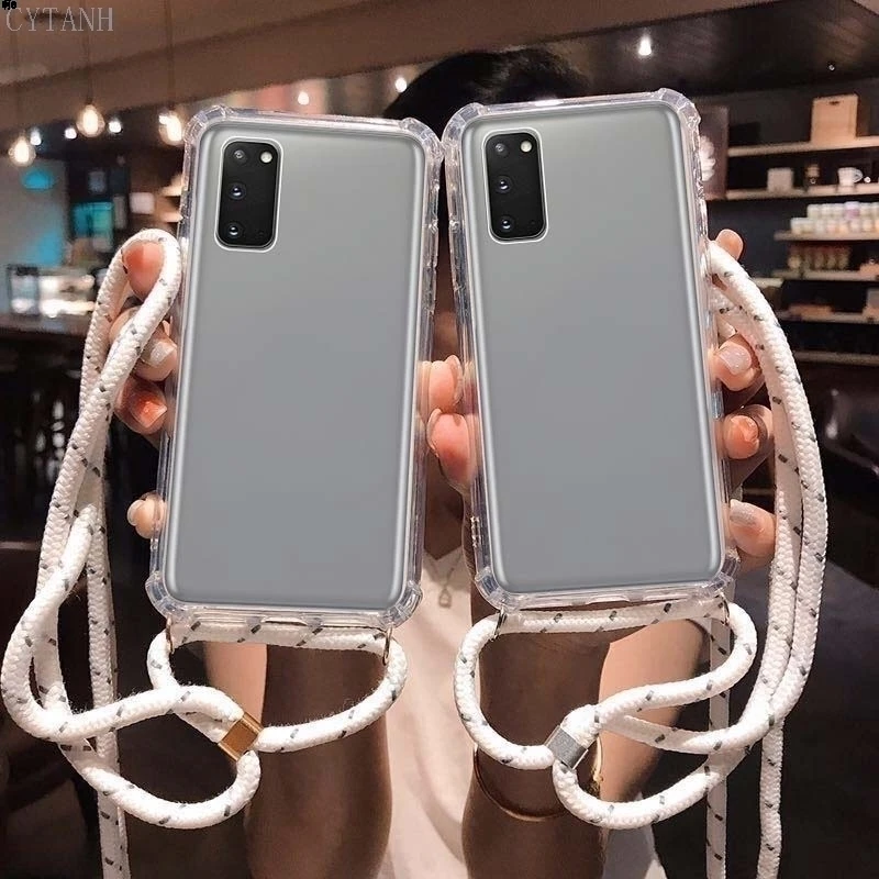 lanyard necklace rope shockproof airbag phone case for oppo realme c11 c12 c15 c17 c20 v15 5 6 7 7i 8 x50 pro reno 6 pro case free global shipping