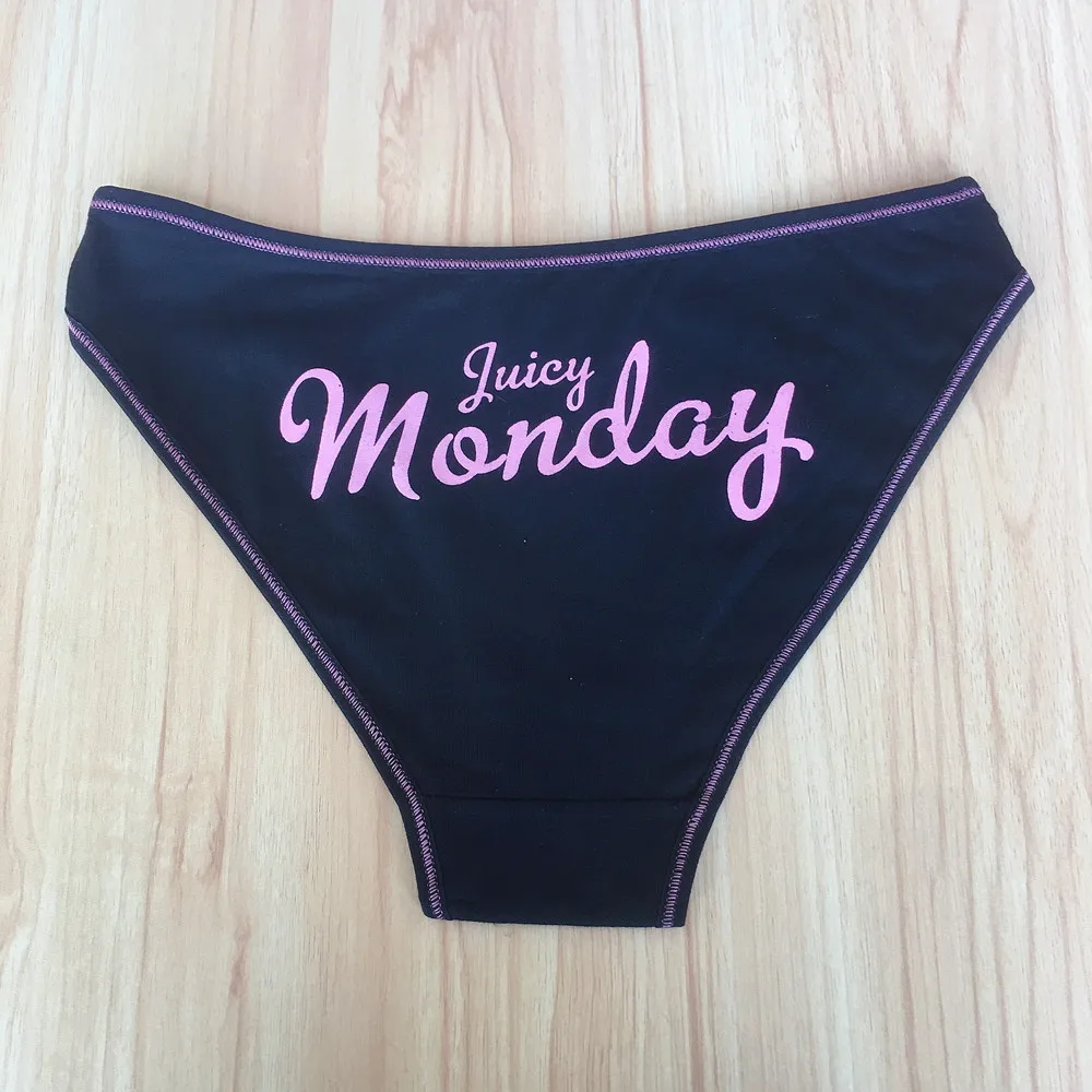 7 Pcs/lot Ladies Weeks Underwear Lingerie Femme Cotton Sexy Panties For Women Briefs Letter Low Waist Underpants Female Pantys