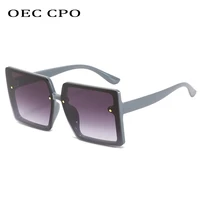 oec cpo rimless ladies square sunglasses women brand designer vintage sun glasses for female shades uv400 men eyeglasses e672