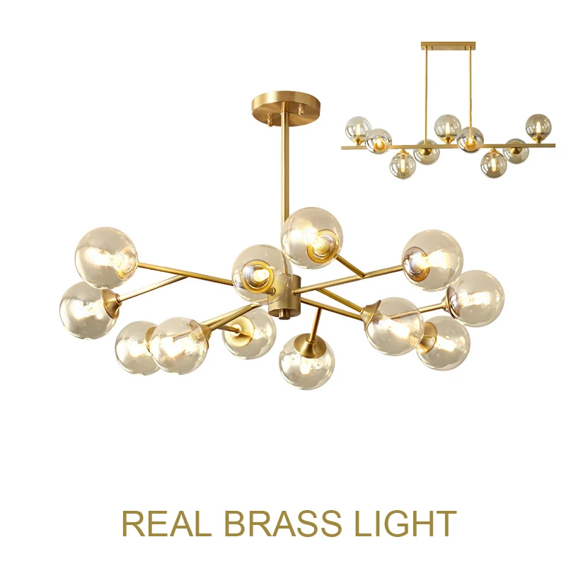 

Современный подвесной светодиодный светильник MODO coppper, потолочная лампа из золотистой латуни в форме шара для фойе, светодиодный светильни...