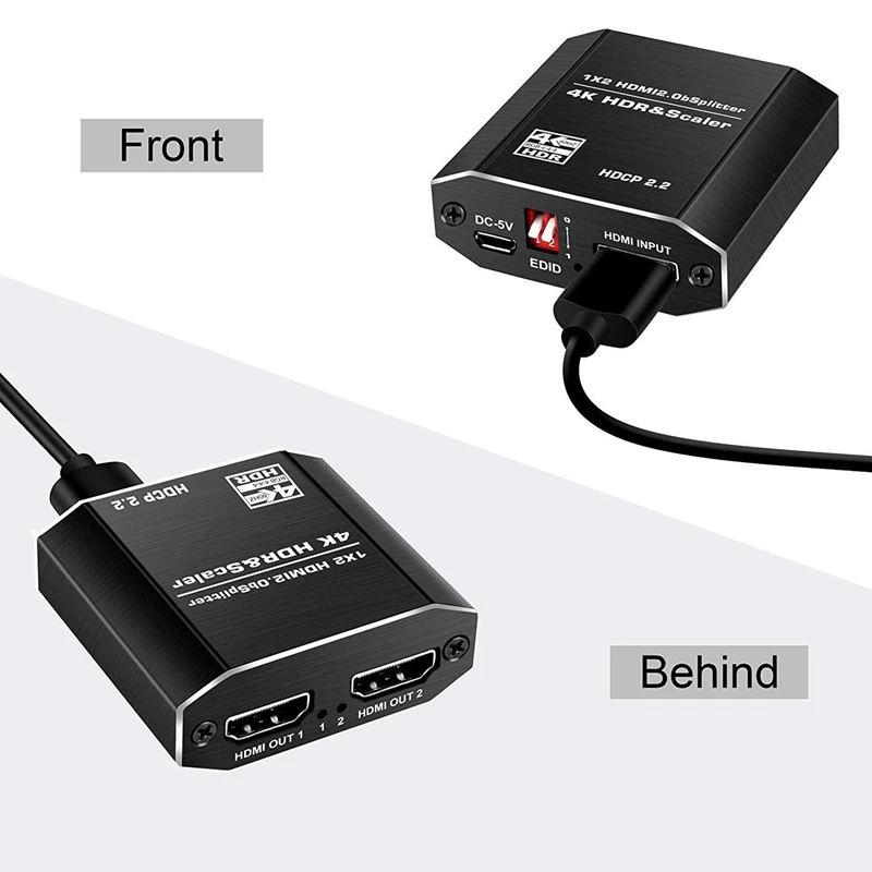 HDMI сплиттер один вход два выхода 2 0 аудио декодер 4K x 2K HD видео коммутатор Smart EDID 1080P
