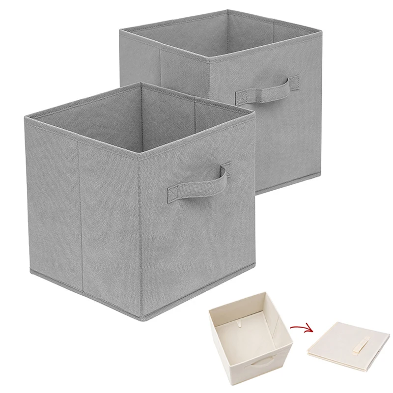 

Cube Folding Non-woven Fabric Storage Box for Clothes Sundries Kids Toy Organizer Storage Basket Closet Clothes Storage Bins