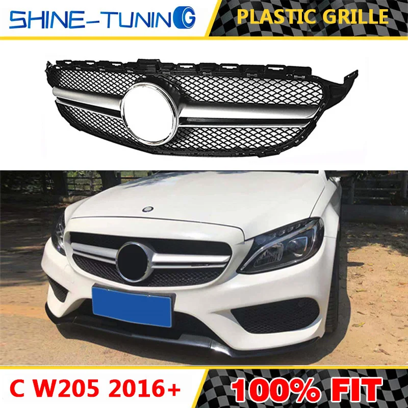 Передняя решетка подходит для mercedes C class W205 C63 amg решетка- w205 C180 C200 C220D C250 C300 C450 без эмблемы