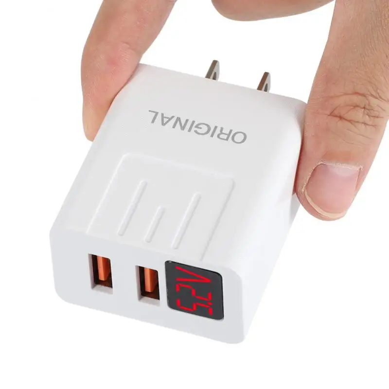 2.1A цифровой дисплей USB зарядное устройство 2 порта смарт мобильный телефон для
