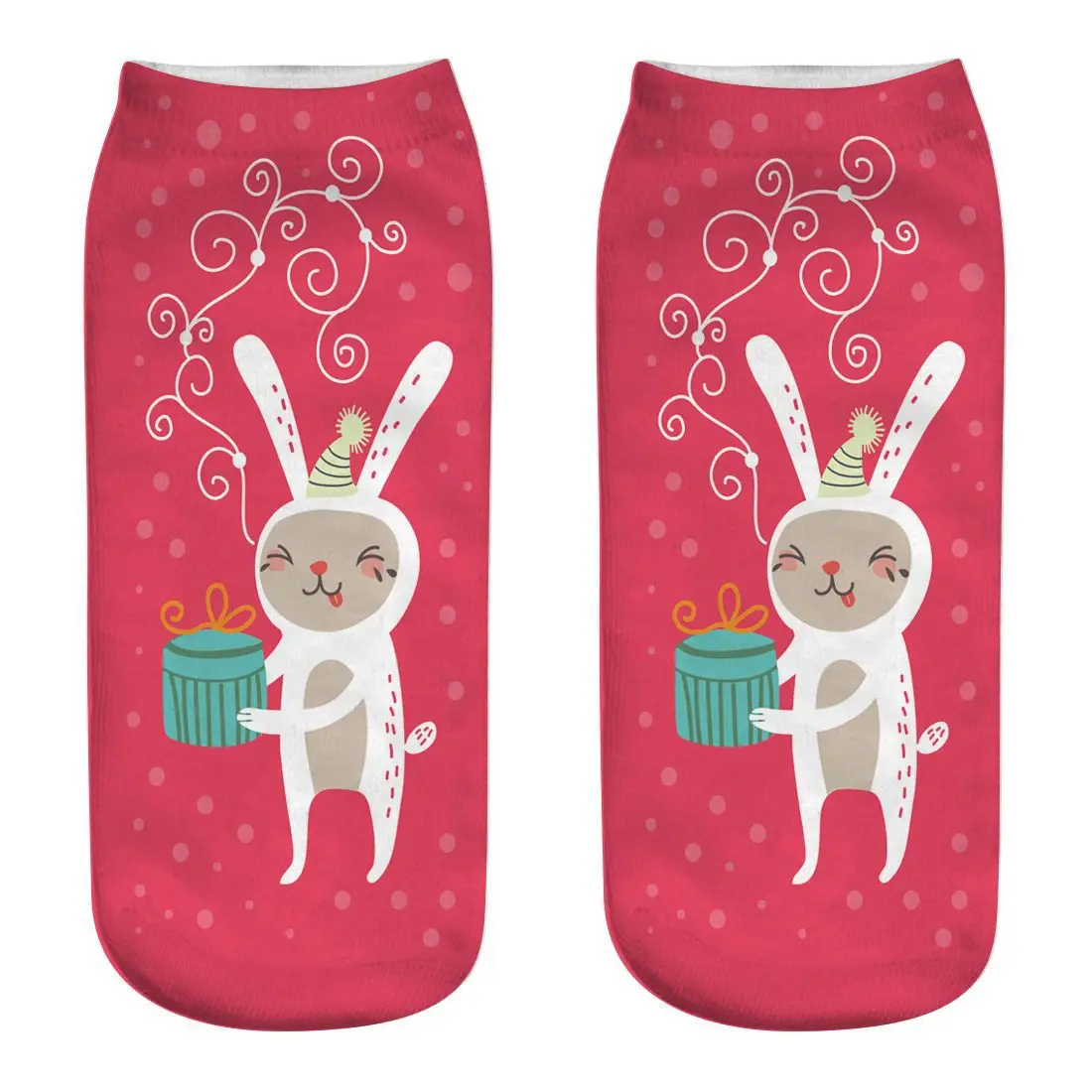 

Короткие чулки, мужские и женские хлопковые носки с 3D-принтом, 1 пара