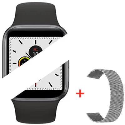 add steel strap IWO 12 часы серии 5 1:1 Bluetooth Смарт часы 40 мм 44 мм для apple iPhone 11 pro IOS Android телефон smartwatch человек PK IWO 11/10 - Цвет: add steel strap