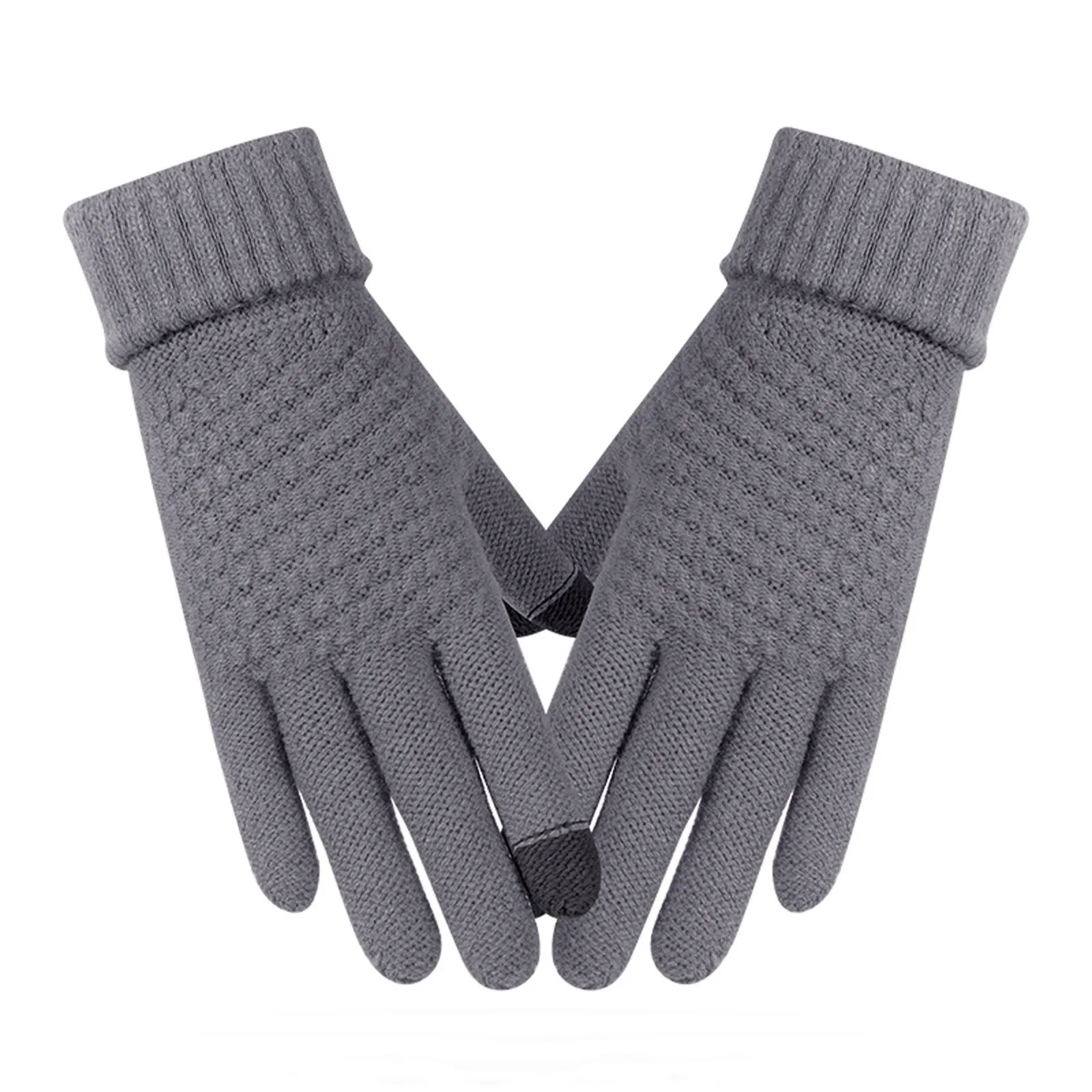 Зимние новые теплые перчатки для женщин вязаные шерстяные ветрозащитные работы