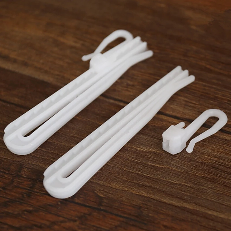 

300PCS Plastic Curtain Hanging Hooks Stereo Window White Plastic Adjustable Height Curtain Accessories for Hang Ceiling